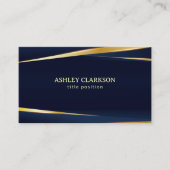 Carte De Visite Bleu Arrière - plan Gold Stripes (Devant)