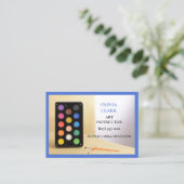 Carte De Visite Bleu Art Enseignant Enseignant Enseignant Classe d (Debout devant)