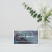 Carte De Visite Bleu artistique / Bordure 2 (Debout devant)