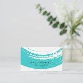 Carte De Visite Bleu Artistique brossé (Debout devant)