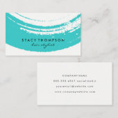 Carte De Visite Bleu Artistique brossé (Devant / Derrière)