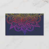Carte de visite bleu avec Mandala brillant (Dos)