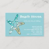 Carte de visite bleu avec Starfish pour Beach Hous (Devant)