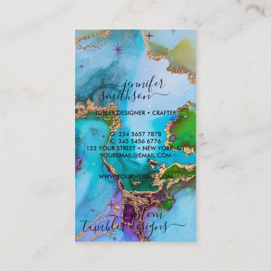 Carte De Visite Bleu avec texture (Dos)