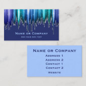 Carte De Visite Bleu azur et vert Vertical Effet de glace (Devant / Derrière)