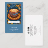 Carte De Visite Bleu Barista Tarot (Devant / Derrière)
