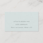 Carte De Visite Bleu Bear Balloon Monogramme Enfants Jouer Appel (Dos)