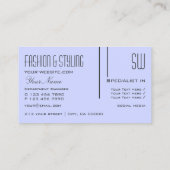 Carte De Visite Bleu Bébé clair avec Initiales Professionnel Simpl (Dos)