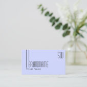 Carte De Visite Bleu Bébé clair avec Initiales Professionnel Simpl (Debout devant)