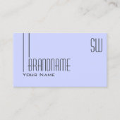 Carte De Visite Bleu Bébé clair avec Initiales Professionnel Simpl (Devant)