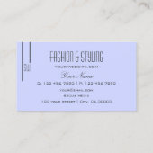 Carte De Visite Bleu Bébé clair avec Monogramme Professionnel Simp (Dos)