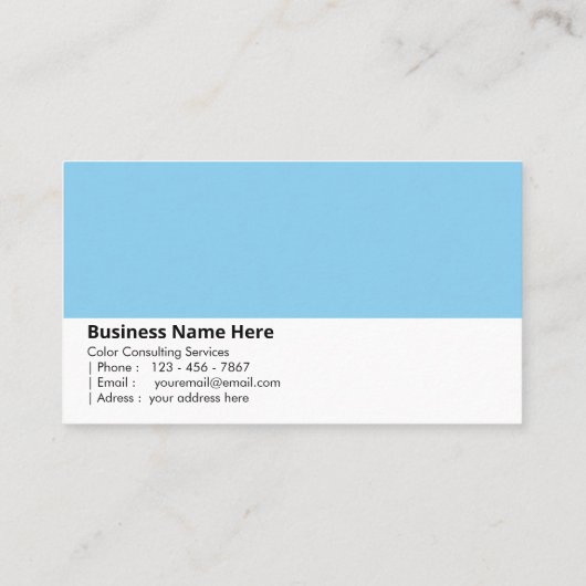 Carte De Visite Bleu bébé | "Doux et apaisant" (Dos)