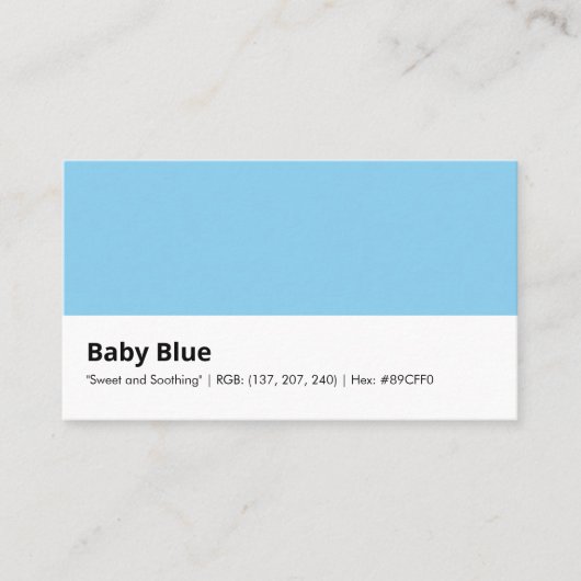 Carte De Visite Bleu bébé | "Doux et apaisant" (Devant)