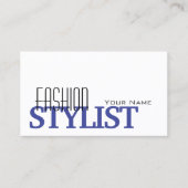 Carte De Visite Bleu blanc chic et noir avec professionnel photo (Devant)