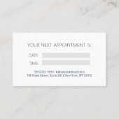 Carte De Visite Bleu Blanc Dentiste Dental Professional Nomination (Dos)