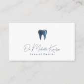 Carte De Visite Bleu Blanc Dentiste Dental Professional Nomination (Devant)