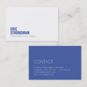 Carte De Visite Bleu blanc élégant minimal moderne (Devant / Derrière)