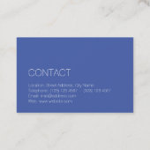 Carte De Visite Bleu blanc élégant minimal moderne (Dos)