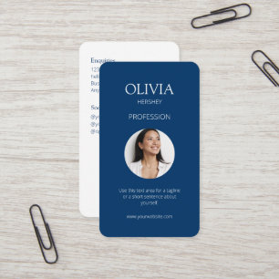 Carte De Visite Bleu blanc / Royal Photo Code QR social