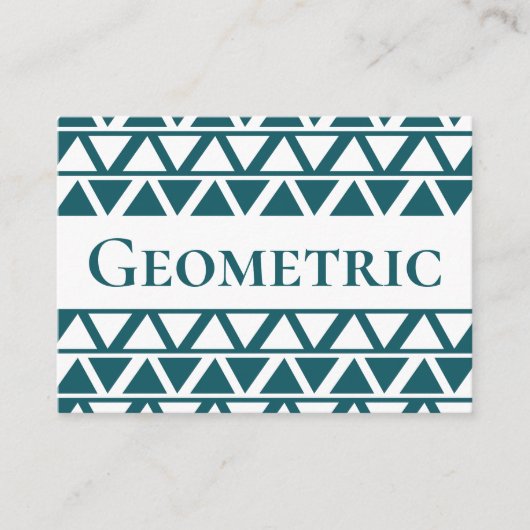 Carte De Visite Bleu blanc triangle rayures Motif géométrique (Devant)