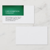 Carte De Visite Bleu blanc unique en forme de bande verte (Devant / Derrière)