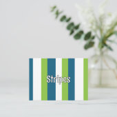 Carte De Visite Bleu Blanc Vert Frappes Verticales (Debout devant)