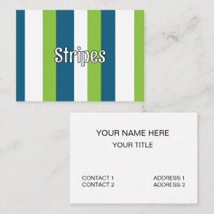 Carte De Visite Bleu Blanc Vert Frappes Verticales