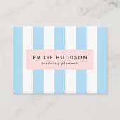 Carte De Visite Bleu, Blancs, Motif rayé (Devant)