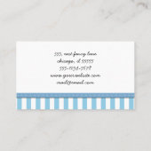 Carte De Visite Bleu, Blancs, Motif rayé (Dos)