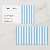 Carte De Visite Bleu, Blancs, Motif rayé (Devant / Derrière)