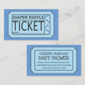 Carte De Visite Bleu Bleu Bleu Baby shower Roussette Billets (Devant / Derrière)