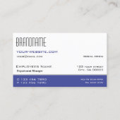 Carte De Visite Bleu Bleu Chic Noir Simple et professionnel (Dos)