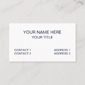 Carte De Visite Bleu bleu étoile de la marine (Dos)