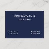 Carte De Visite Bleu Bleu Marine Blanc Triangle Géométrique (Dos)