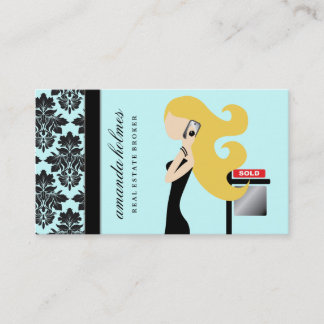 Carte De Visite bleu blond du Fashionista | du domaine 311-Real
