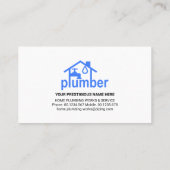 Carte De Visite Bleu Boucles d'eau Accueil Pompe (Dos)