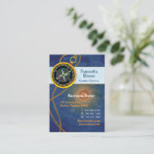 Carte De Visite Bleu boussole professionnel (Debout devant)