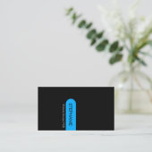 Carte De Visite Bleu brillant noir professionnel (Debout devant)