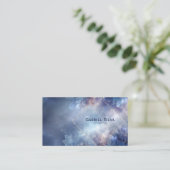 Carte De Visite Bleu Céleste Éthéré Cristallin Diamant Or (Debout devant)