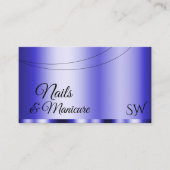 Carte De Visite Bleu chatoyant Glamour avec Initiales Moderne (Devant)