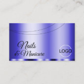 Carte De Visite Bleu chatoyant Glamour avec logo moderne (Devant)