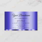 Carte De Visite Bleu chatoyant Glamour Moderne et Simple (Dos)