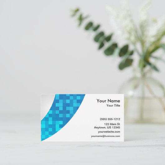 Carte De Visite Bleu Check Swoop (Debout devant)