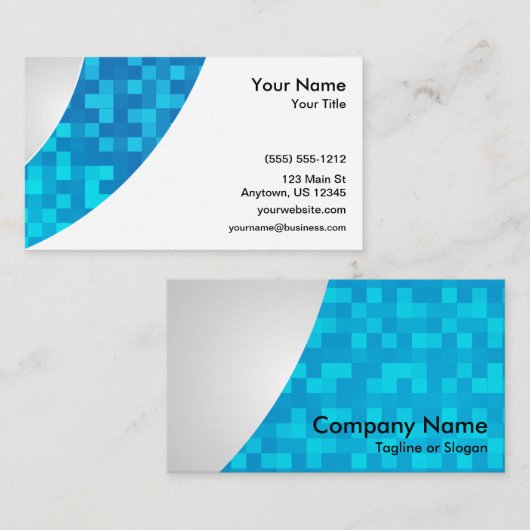 Carte De Visite Bleu Check Swoop (Devant / Derrière)
