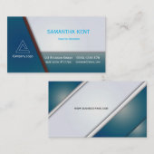 Carte De Visite Bleu chic moderne et bordeaux (Devant / Derrière)