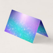 Carte De Visite Bleu chic pourpre ombre parties scintillant goutte (Dos)