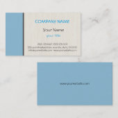 Carte De Visite bleu ciel foncé professionnel élégant moderne (Devant / Derrière)