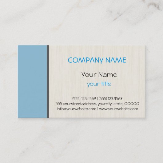 Carte De Visite bleu ciel foncé professionnel élégant moderne (Devant)