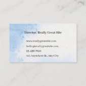 Carte de visite bleu ciel minimaliste (Dos)