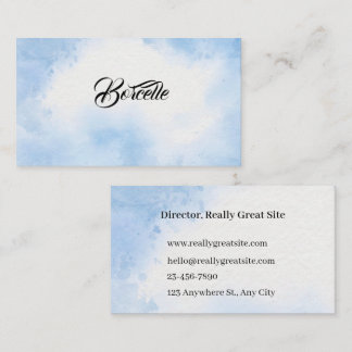 Carte de visite bleu ciel minimaliste